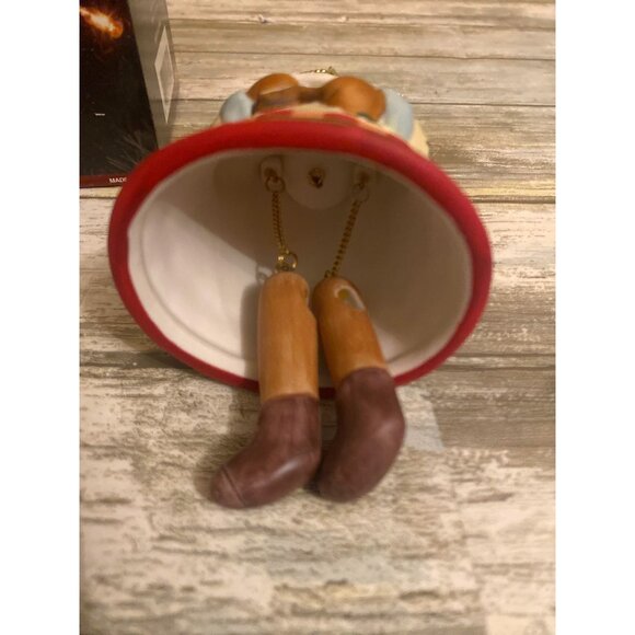 Kirkland Porcelain Bear Bell Ornament w/ Dangling Legs in Box Vintage 2000s - Picture 9 of 12